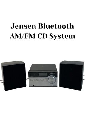 Jensen Black and Silver Bluetooth CD System With Speakers No Remote Tested/Works